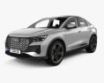 Audi Q4 e-tron Sportback S-line インテリアと 2024 3Dモデル