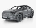 Audi Q4 e-tron Sportback S-line 带内饰 2024 3D模型 wire render