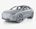 Audi Q4 e-tron Sportback S-line з детальним інтер'єром 2024 3D модель clay render