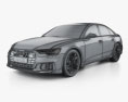 Audi S6 세단 2024 3D 모델  wire render