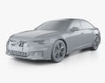 Audi S6 sedan 2024 3d model clay render