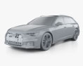 Audi S6 avant 2024 3D модель clay render