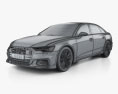 Audi A6 L sedan S-Line CN-spec 2024 3D模型 wire render