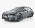 Audi A6 세단 S-Line 2023 3D 모델  wire render