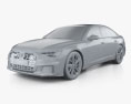 Audi A6 轿车 S-Line 2023 3D模型 clay render