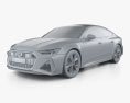 Audi RS7 2020 3d model clay render