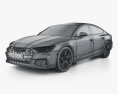 Audi S7 2020 3D模型 wire render