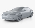 Audi S7 2020 3d model clay render
