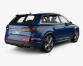Audi Q7 S line 2024 3Dモデル 後ろ姿