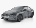 Audi A3 sedan 2024 3D модель wire render