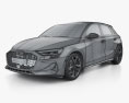Audi A3 sportback 2024 3Dモデル wire render