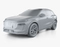 Audi Q6 e-tron Quattro S Line 2024 3Dモデル clay render