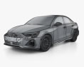 Audi S3 セダン 2024 3Dモデル wire render
