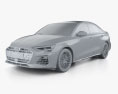Audi S3 Berlina 2024 Modello 3D clay render