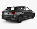 Audi S3 sportback 2024 3D模型 后视图