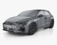 Audi S3 sportback 2024 3D模型 wire render