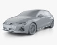 Audi S3 sportback 2024 3D模型 clay render