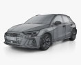 Audi A3 Allstreet 2025 3D 모델  wire render