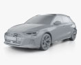 Audi A3 Allstreet 2025 3D 모델  clay render