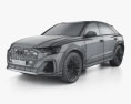 Audi Q8 S line 2023 3D модель wire render