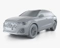 Audi Q8 S line 2023 3d model clay render