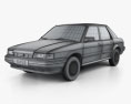 Austin Montego 1984 3D-Modell wire render