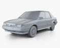Austin Montego 1984 3D-Modell clay render