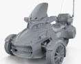 BRP Can-Am Spyder Police Dubai 2014 Modèle 3d clay render