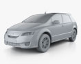BYD e6 2014 3d model clay render