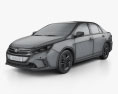 BYD Qin 2017 Modello 3D wire render