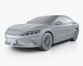 BYD Han EV 2023 Modello 3D clay render