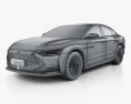 BYD Han DM 2023 3Dモデル wire render