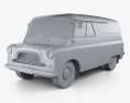Bedford CA Panel Van 1965 3d model clay render