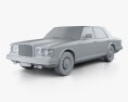 Bentley Mulsanne 1992 3d model clay render