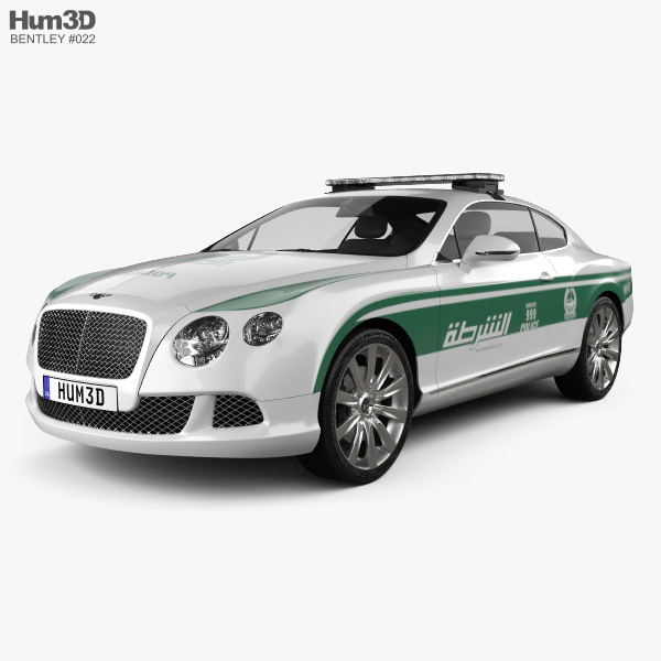 Bentley Continental GT Police Dubai 2016 Modèle 3D