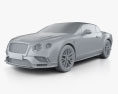 Bentley Continental GT Supersports Cabriolet 2019 3D-Modell clay render