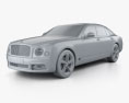 Bentley Mulsanne Speed 2020 3d model clay render
