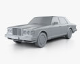 Bentley Turbo R 1999 3Dモデル clay render