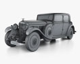 Bentley 8-Litre Mulliner セダン 1934 3Dモデル wire render