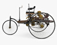 Benz Patent-Motorwagen 1885 3d model side view