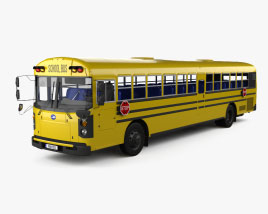 Blue Bird RE School Bus with HQ interior 2023 3D model