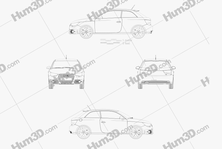 Audi A1 2013 Blueprint