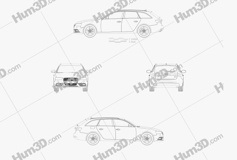 Audi A4 Avant 2016 Blueprint