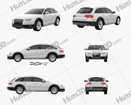 3D model of Audi A4 Allroad 2016 Blueprint Template