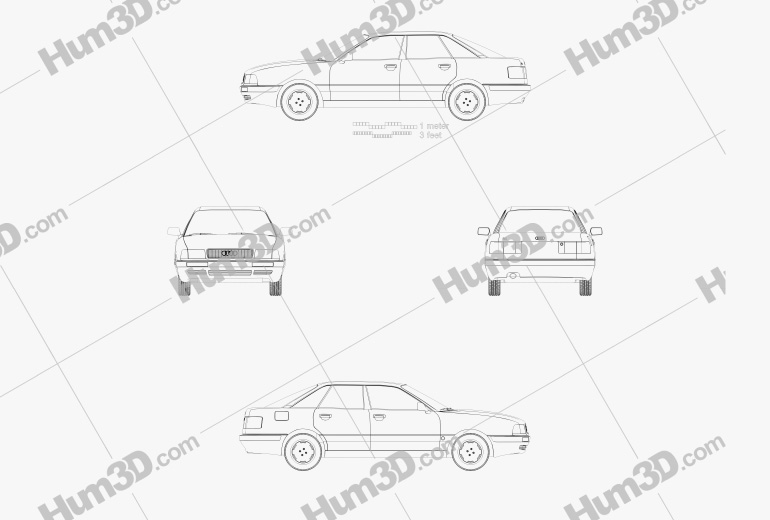 Audi 80 (B4) 1996 Blueprint