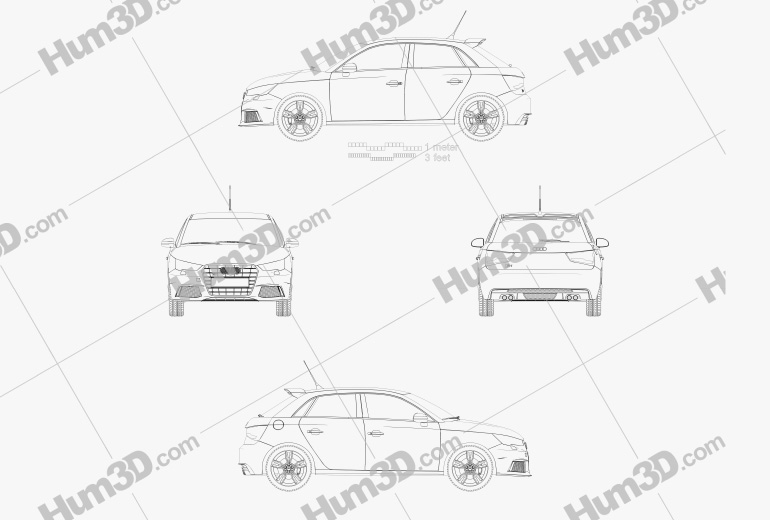 Audi S1 sportback 2014 蓝图