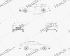 3D model of Audi S6 (C7) Avant 2017 蓝图
