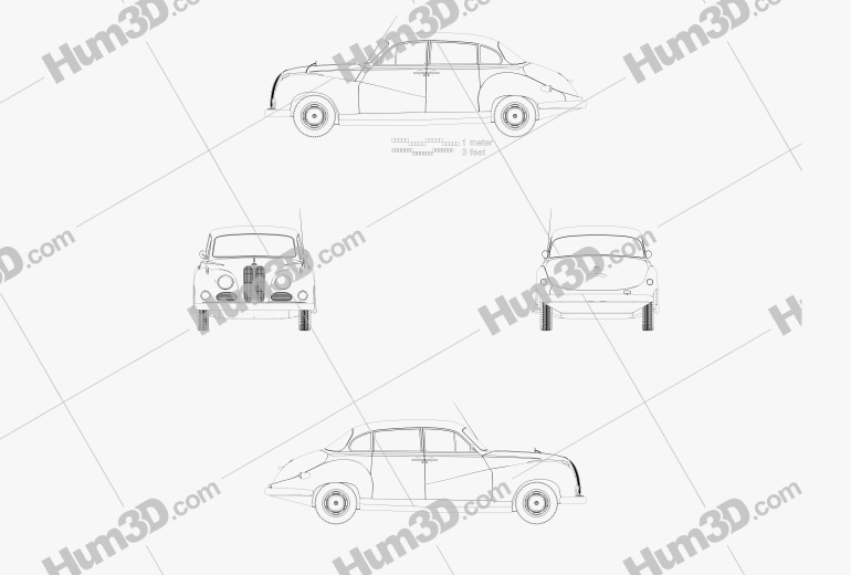 BMW 501 Saloon 1952 Blueprint