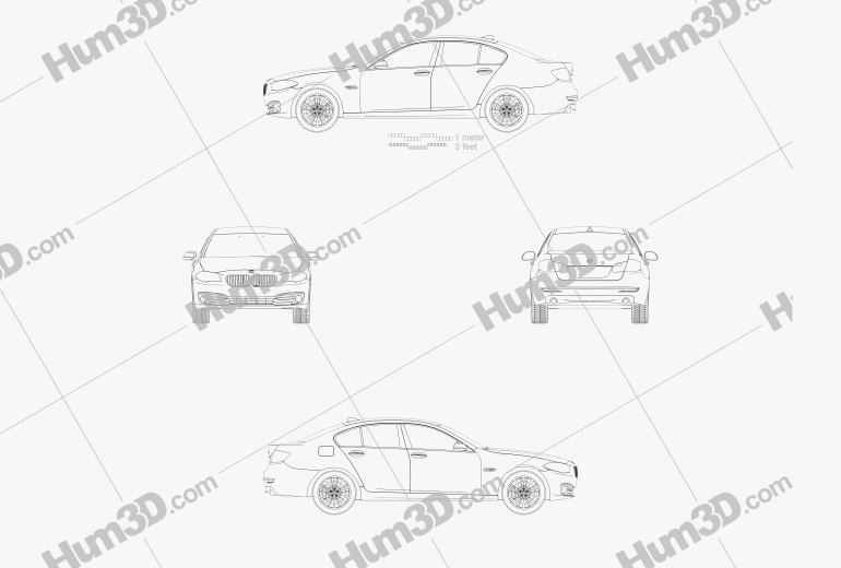 BMW 5 Series (F10) sedan 2016 Blueprint