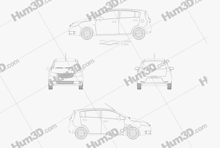 Chevrolet Sail hatchback 2014 Blueprint